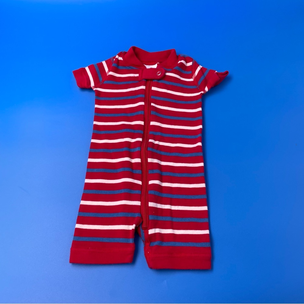 Hanna Andersson Red and White Striped Kids Bodysuit baby 0–3 months